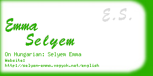 emma selyem business card